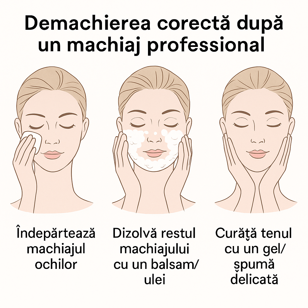 Demachierea corectă după un machiaj profesional